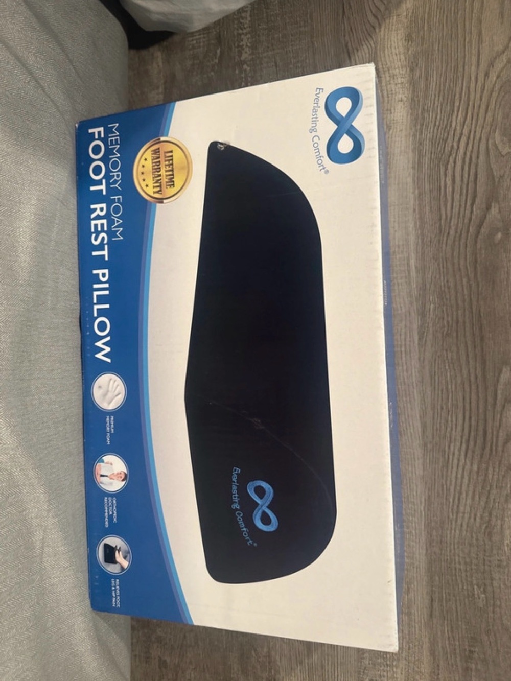 Black Memory Foam Foot Rest Pillow
